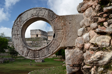stone ring for ball games in Uxmal, Yucatan